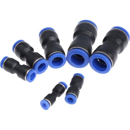 5Pcs Pneumatic Straight Union Connectors Push In Pneumatic Fittings for Air Water Tube Air Pipe Joint 4/6/8/10mm/12mm/14mm/16mm