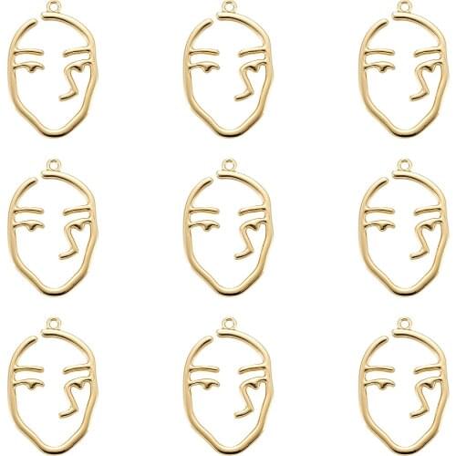 50Pcs Personality Creative Human Face Pendants Charms For Women Girl Necklace Earring Dangle Keychain Jewelry Findings