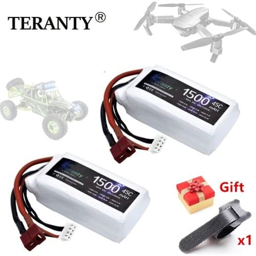 TERANTY POWER 11.1V 1500mah 45C Lipo Battery for RC Car Airplane Boat Drone Quadcopter Spare Parts 3s 11.1v battery 1Pcs to 5Pcs