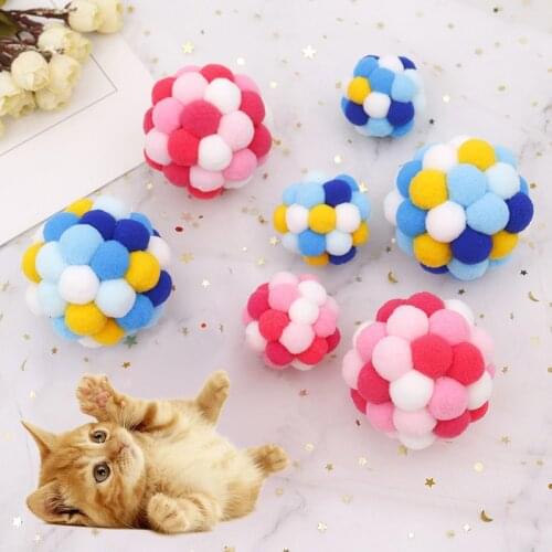 Cats Accessories Novelty Products Colorful Soft Interactive Cat Toy Balls Interesting Things Game Antistress Toys for Kittens