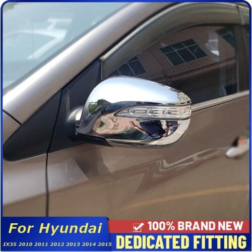 Car Styling For Hyundai IX35 2010 2011 2012 2013 2014 2015 ABS Chrome Car Side Door Rearview Mirror Frame Cover Sticker