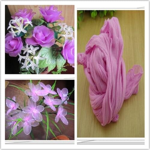 Free shipping 47 colors mix shipping or only one color ship mesh flowers,nylon stocking material/ronde flower for DIY flower
