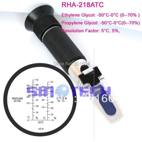 Free shipping hand held Antifreeze coolant tester -50-0(0-70%) Refractometer RHA-218ATC
