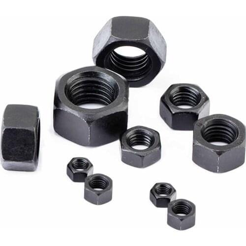 Black Grade 8.8 steel DIN934 Hex Hexagon Ordinary Nut For M1.6 M2 M2.5 M3 M4 M5 M6 M8 Screw Bolt