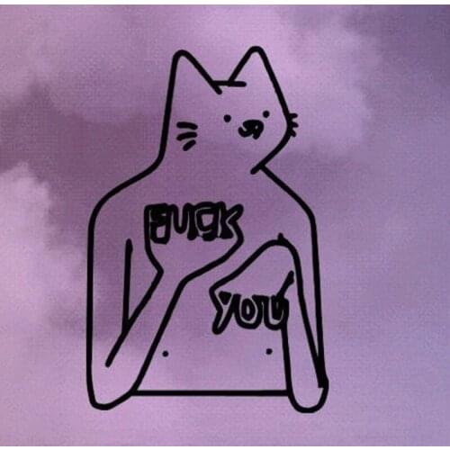 Black/SliverCat Meme Vinyl Car Body Decals Window Door Decal Cute Top Quality Rainproof Removable S1284