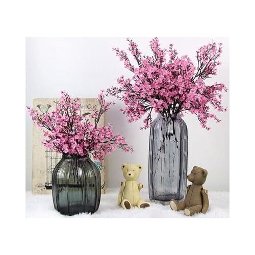 Cherry Blossoms Artificial Flowers Babys Breath Gypsophila Fake Flowers DIY Wedding Decoration Home Bouquet Faux Flowers Branch