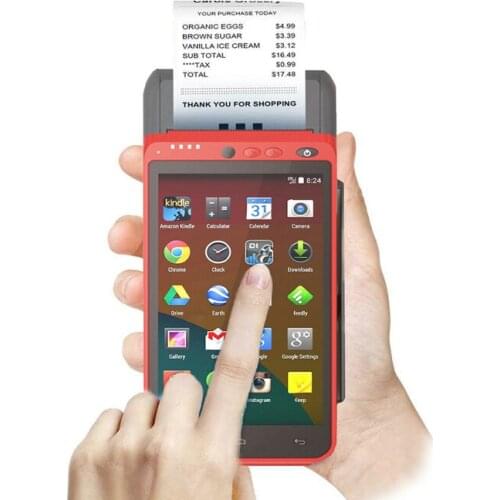 EMV PCI Certificated 4G Android POS Payment Terminal with 58mm Printer NFC IC Msr Card Reader 2D Barcode Scanner Fingerprint