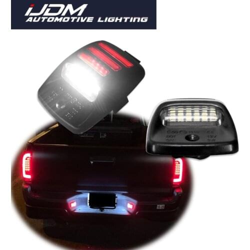 IJDM For Toyota Tacoma Tundra Error Free Canbus Xenon White LED License Plate Lights w/Red Tail Running Light/Rear Fog Lights