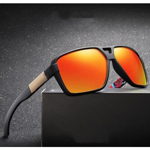 Men Outdoor Sports Ultralight PC Frame Square Oversized Polarized Sunglasses Custom Made Myopia Lens -1 to -6
