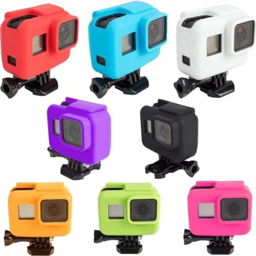 For Gopro Hero 5 Soft Silicone Case Cover Side Frame Protective Housing Case for Go Pro Hero5 for Action Camera Accessories, bla