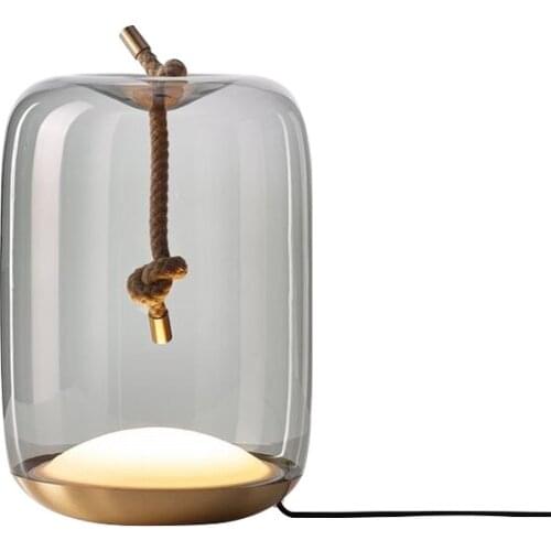 Desk Lamp Post Modern Concise Arts Hemp Rope Glass Lampshade Model Between A Living Room Bedroom Bedside Cupboard Desk Lamp