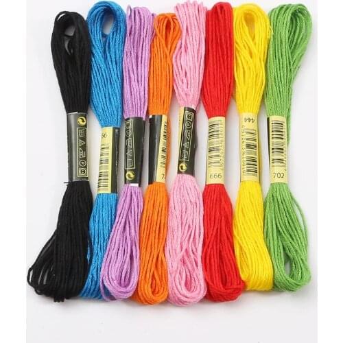 20pcs/bag per small bar 7.5m high quality and hot sale multicolor cross stitch thread DIY clothing sewing supplies and fabrics