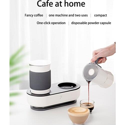 New Capsule Coffee Machine with Small Mini Fancy Coffee Machine Easy Milkable Italian Mocha Pot Electric Coffee Maker Stovetop