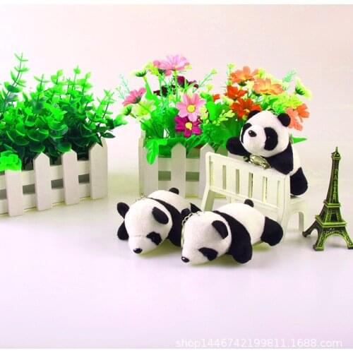 New fashion plush 10cm lying panda brooch soft Toys cute car Pendant good quality Bag decoration birthday christmas gift for kid