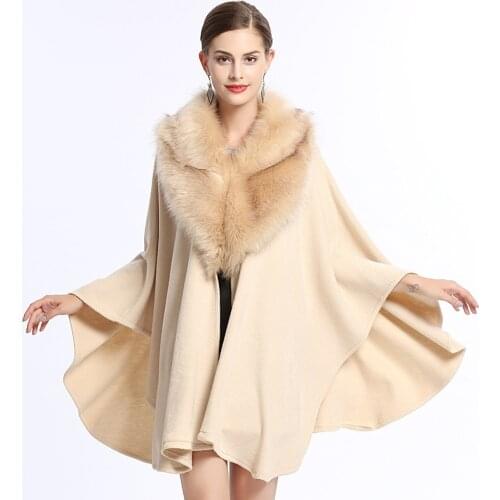 Autumn Winter Large Collar Loose Large Knitted Cape Women Knitted Cloak Poncho Plus Size Shawl Out Coat