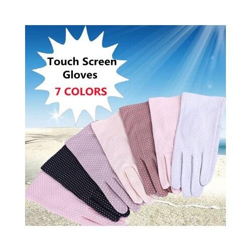 New Fashion Cotton gloves Non-slip Breathable Ladies Gloves Spot Summer Thin UV Protection Sun Gloves Driving Gloves
