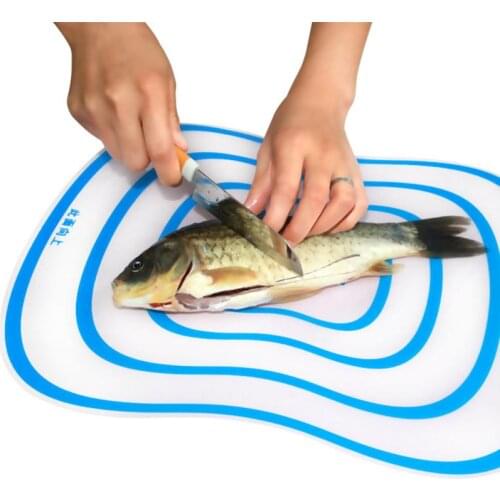Plastic Cutting Board Transparent Non-slip Frosted Cutting Durable Kitchen Cutting Vegetable Meat Home Cooking Supplies TSLM1