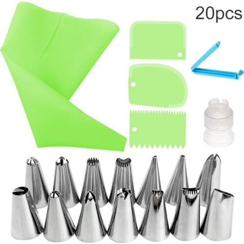 Practical 20 Pieces Reusable Cake Baking Set Portable Baking Pastry Accessories Kitchen Cooking Scraper Tools