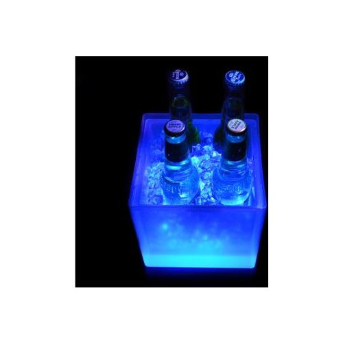 3500ml Rectangle LED Light Ice Buckets Luminous Double Layer Square Bucket Plastic Non Toxic Waterproof Kitchen Bar Tools li4239