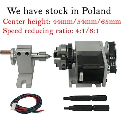 Diy CNC 4th Axis Rotary Axis Chuck 50mm 65mm 80mm Activity Tailstock for CNC 3020 3040 Router Engraver Milling Machine Kit