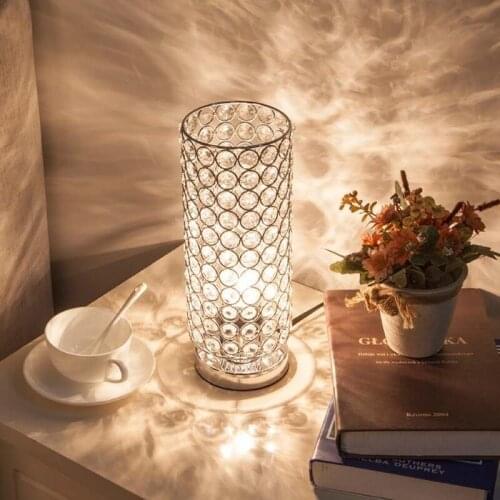 Modern Crystal Desk Table Lamp Light Beside Night Lamp E27 Holder Home Bedroom Decoration Adjustable Indoor Lighting ZM928