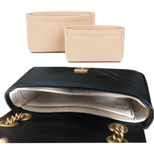 Fits For GG Marmont 22 26 31 Felt Cloth Insert Bag Organizer Makeup Handbag Organizer Travel Inner Purse Portable Cosmetic Bags