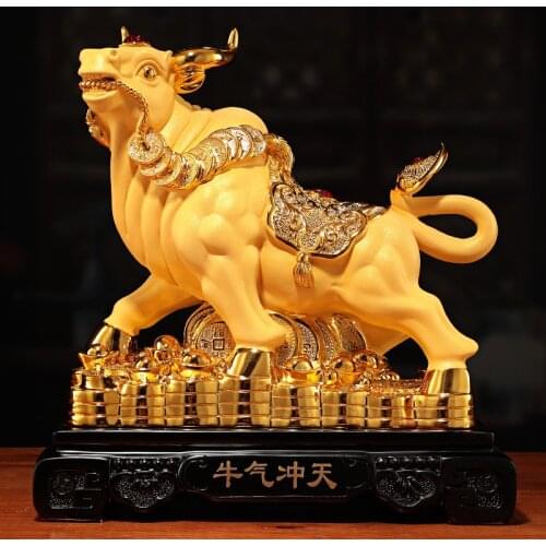 Home Decoration Frosted Taurus Decoration Lucky Decoration Creative Wood Grain Bull Warrior Business Gift Resin Crafts