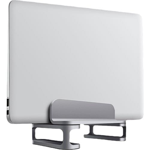 Vertical Cooling Laptop Stand Aluminum Single/Double Desktop Holder w/Adjustable Dock for Notebook MacBook Dell HP More 10-17.3"