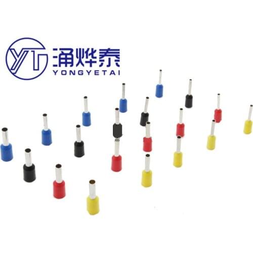 YYT 100PCS VE0508 7508 1008 1508 2508 European terminal pin terminal tube type red blue black yellow gery white orange green