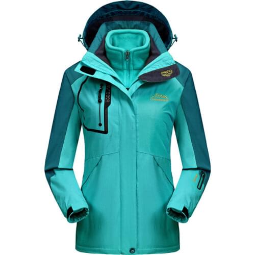3 In 1 Hiking Jackets Women 2-piece Set Warm Outdoor Snow Coat Lady Winter Windbreaker 2019 New 2 In 1 Camping Trekking Jacket