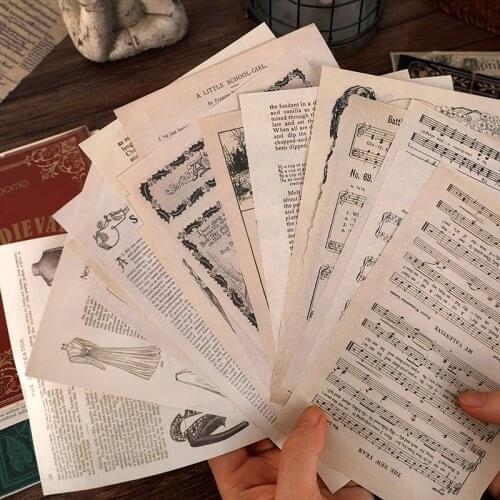 10 Sheets Vintage Letter Scrapbooking Material Papers for DIY Decoration Craft Material
