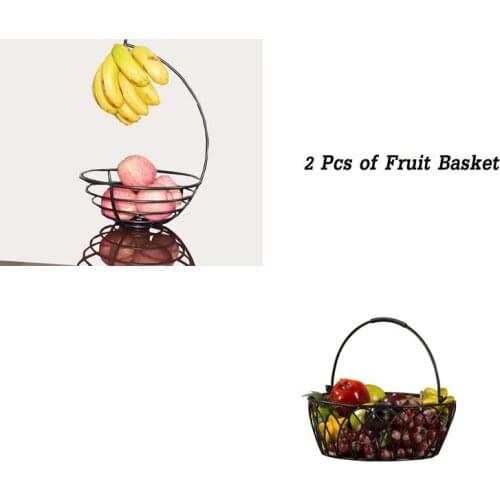 2 Tier Fruit Basket Kitchen,Dining Bar Kitchen Tools Gadgets Utensils Home office decoration