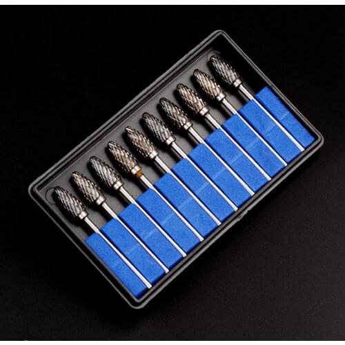 2018 high quality 10pcs Dental Lab Polisher Drills Assorted Tungsten Steel Carbide Burs F06