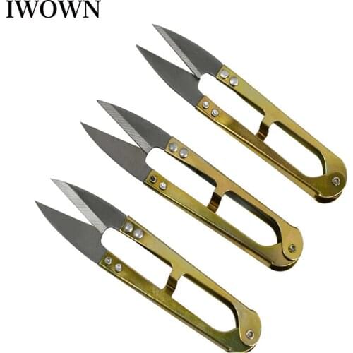 3/2/1Pcs Gold U Shape Sewing Scissors Yarn Thread Cutter Small Snips Trimming Nipper for DIY Stitch Embroidery Sewing Supplies