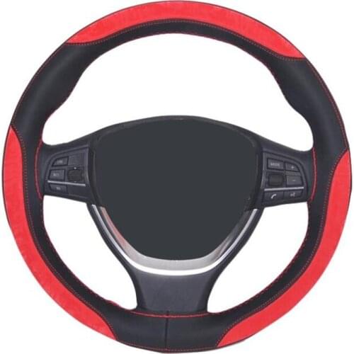 38cm Four Seasons Universal With Needle and Thread Suede Material Sport Style Durable in use Leather Braid Steering Wheel Cover