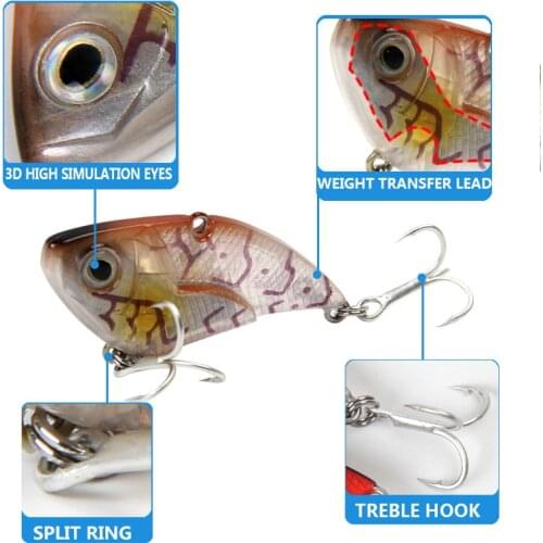 5.3cm 14.9G Hard VIB Sinking Fishing Lure Crankbaits Wobblers Full Swimming Layer Artificial Sea Bass Bait Fishing Tackle