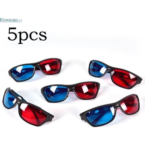 5pcs/set Frame Red Blue 3D Glasses For Dimensional Anaglyph Movie Game DVD