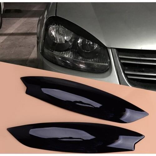 Beler Gloss Black Headlight Eyelid Eyebrow Trim Decoration Cover Sticker fit for Golf Mk5 GTI Rabbit R32 2005 2006 2007
