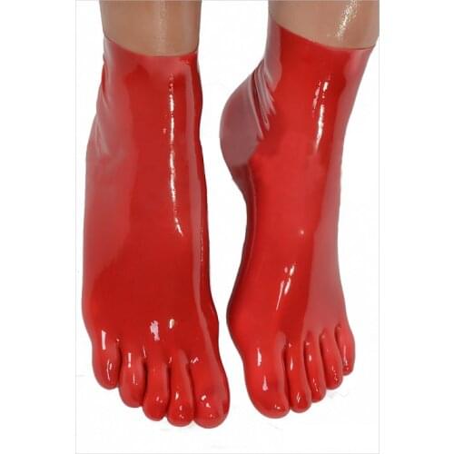 Free Shipping ! Unisex latex fetish sock rubber 5 toes socks short sock Skin toes size S,M,L
