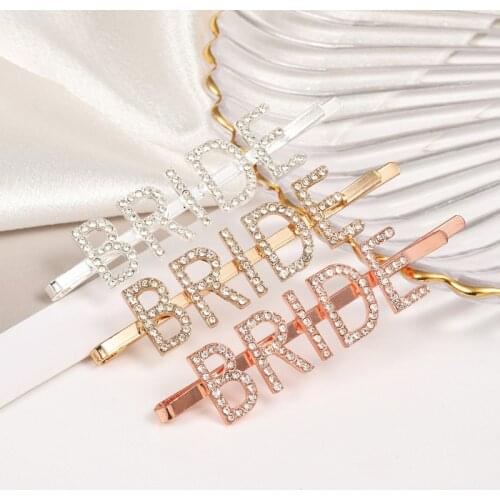 Glitter Rhinestone Team Bride Hair Clip Wedding Decoration Bridal Shower Hen Night Party Gift Bachelorette Party Accessories