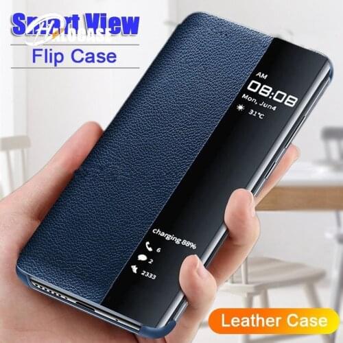 Smart View Flip Case For Samsung Galaxy A50 A51 A71 A70 Note 10 9 8 S20 Ultra FE S10 Lite S9 S8 S7 Edge J4 J6 Plus A6 2018 Cover