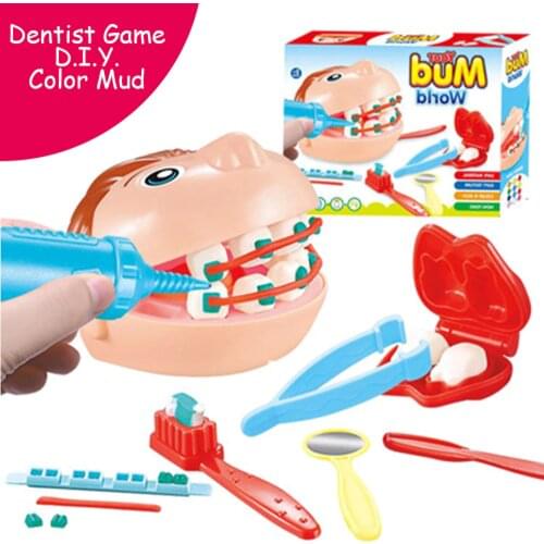 Childrens Educational Toys Set for Kids Creativity with Plasticine Dentist Mud Pretend Play Gift for boys girls Doctor Toys
