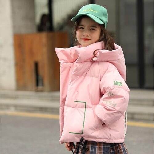 Childrens 4-12-year-old thickened down jacket 2021 new winter cold boys and Girls Hooded down and down waterproof jacket