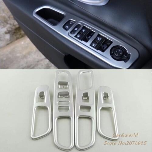 For 2015 to 2017 Jeep Renegade Glass Switch Cover Trim Door Window Armrest Button Decoration ABS Chrome Car-styling Accessories