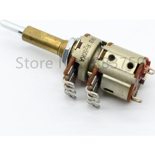 10 Pieces 16 type double shaft double potentiometer with switch A50K and B50K shaft length 30mm