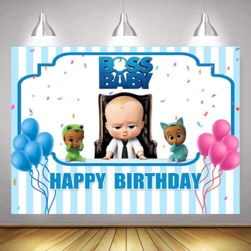 Newborn Cake Smash Balloons Photography Background Happy Birthday Boy Boss 1st Baby Party Table Backdrops Decor Banner Poster