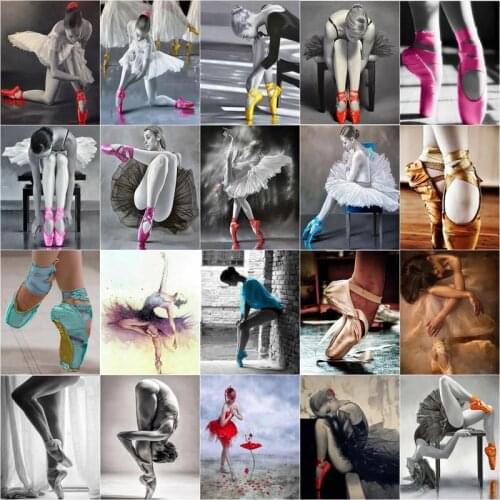 GATYZTORY Paint By Number Ballet Girl Drawing On Canvas Gift DIY Pictures By Numbers Kits Portrait HandPainted Painting Art Hom