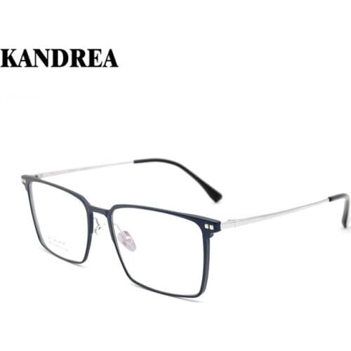 KANDREA 2021 Men Big Frame IP Titanium Glasses Classic Retro Optics Eyeglasses Clear Lens Women Men Espectacles Female Eyewear