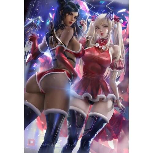 KDA Ahri Kasa Canvas Paintings Custom League of Legends Game Girl Wall Art Posters and Prints Pictures for Bedroom Living Room