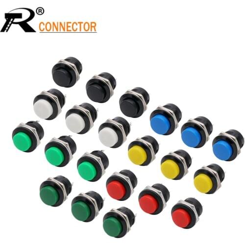 1PC 16MM R13-507 series Push Button Switch Self-reset Button Switch round non-self-locking Button jog switch
